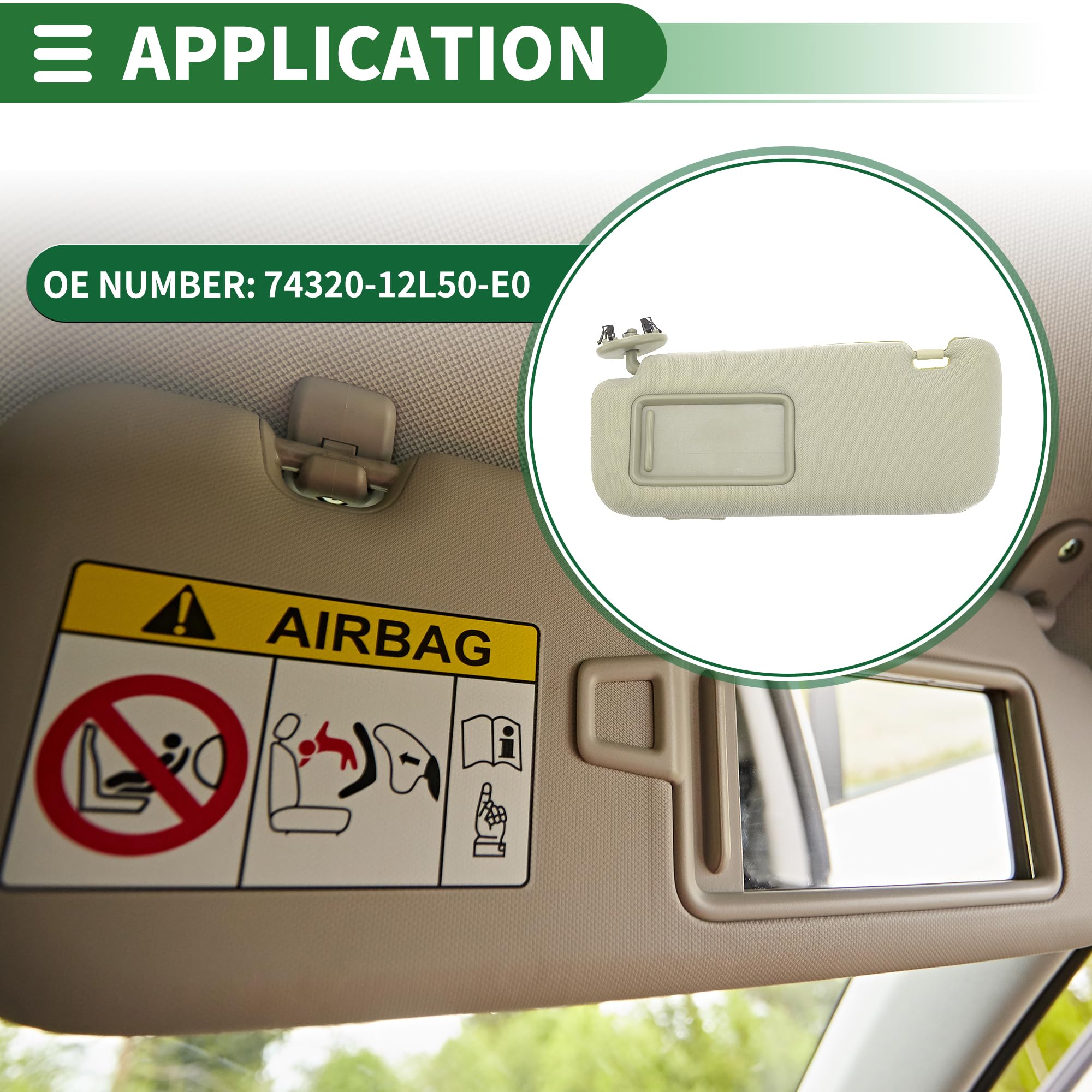 Motoforti Left Driver Side Car Sun Visor, Sun Visor Assembly, for